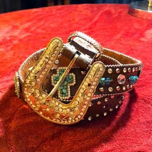 Turquoise Rhinestone Belt